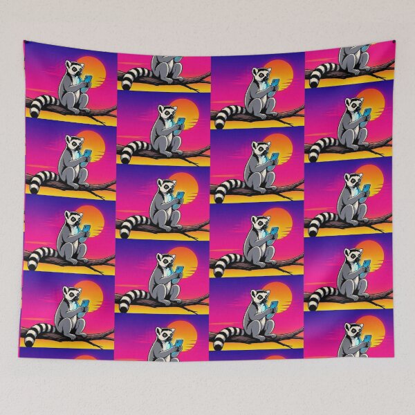 Item preview, Sunset Lemur – Tech Meets Nature Art designed and sold by Dogandesighn.
