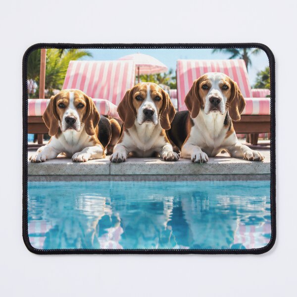 Item preview, Funny Beagle Pool Party Summer Vacation Aesthetic Cute Dog Photography Retro Holiday Style Beach Lover Gift designed and sold by Kzara Visual.