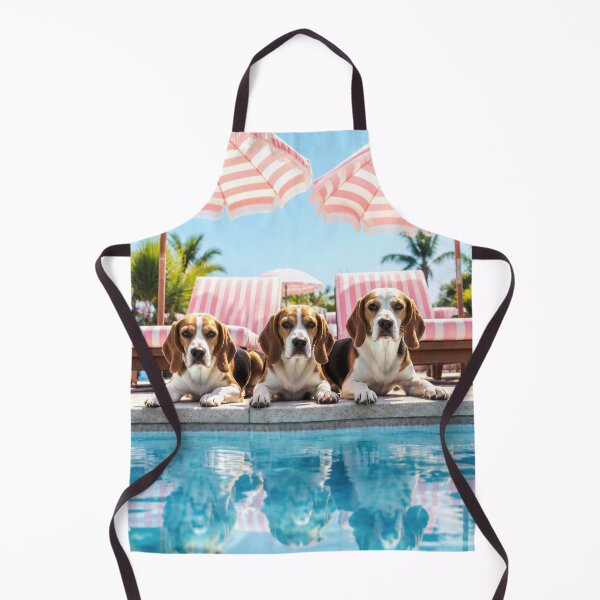 Item preview, Funny Beagle Pool Party Summer Vacation Aesthetic Cute Dog Photography Retro Holiday Style Beach Lover Gift designed and sold by Kzara Visual.