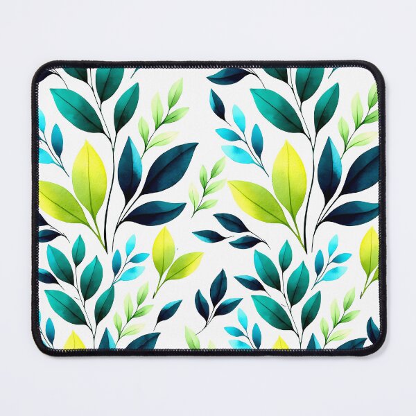Item preview, Tropical Teal and Lime Leaves Pattern designed and sold by DreamyLayer.
