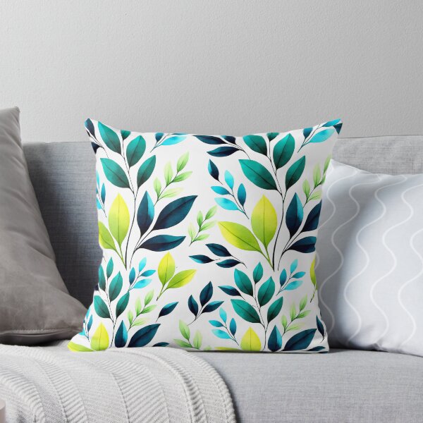 Item preview, Tropical Teal and Lime Leaves Pattern designed and sold by DreamyLayer.