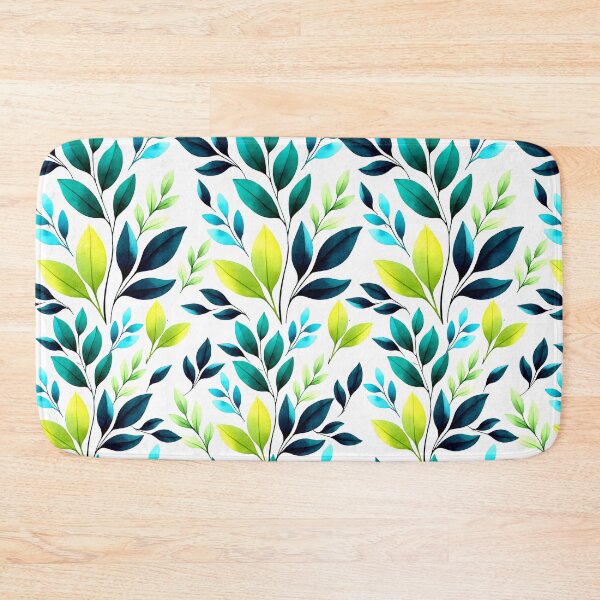 Item preview, Tropical Teal and Lime Leaves Pattern designed and sold by DreamyLayer.