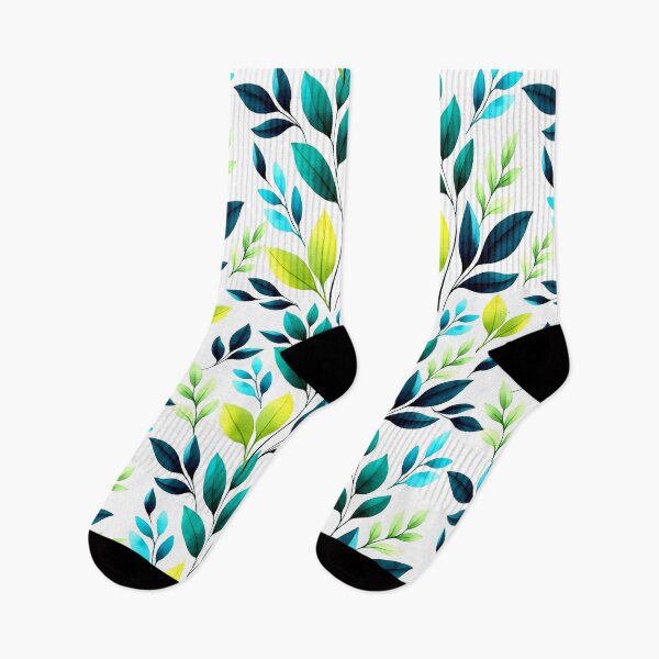 Item preview, Tropical Teal and Lime Leaves Pattern designed and sold by DreamyLayer.