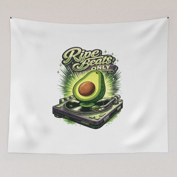 Item preview, Ripe Beats Only Funny Avocado DJ Design designed and sold by JMDG Studio.