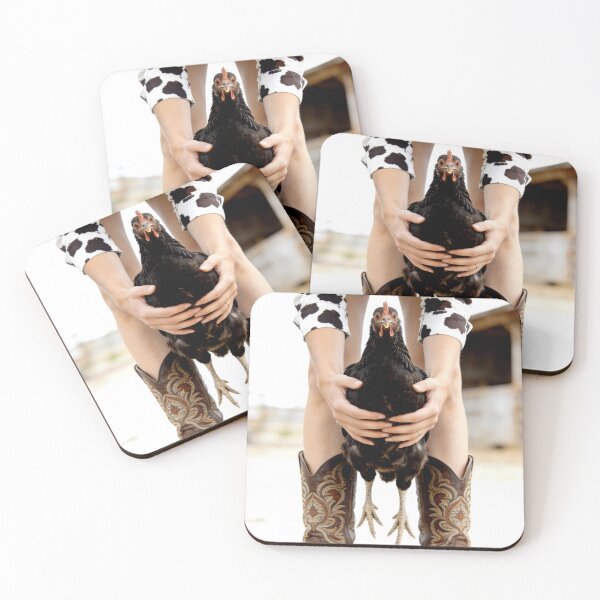 Item preview, Funny Chicken Photography Farm Life Cowgirl Style Country Humor Black Hen Portrait Rustic Animal Lover Gift designed and sold by Kzara Visual.