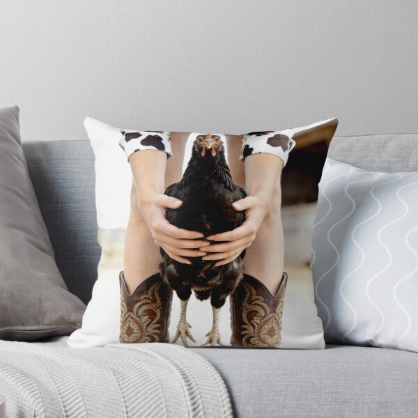 Item preview, Funny Chicken Photography Farm Life Cowgirl Style Country Humor Black Hen Portrait Rustic Animal Lover Gift designed and sold by Kzara Visual.