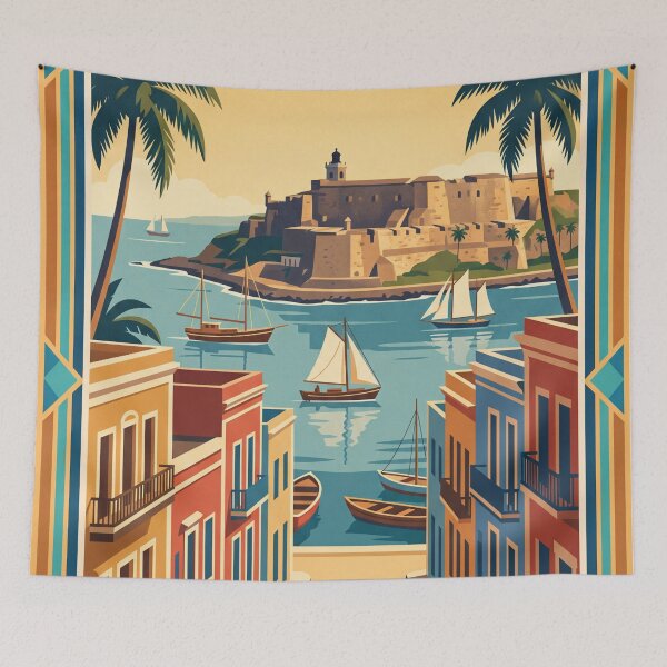 Item preview, San Juan Puerto Rico Vintage Travel Poster designed and sold by Bomax121.