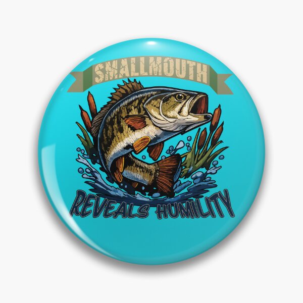 Item preview, Smallmouth Bass logo style illustration "Smallmouth Reveals Humility". designed and sold by Art-Horizon.