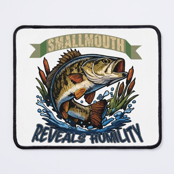 Item preview, Smallmouth Bass logo style illustration "Smallmouth Reveals Humility". designed and sold by Art-Horizon.