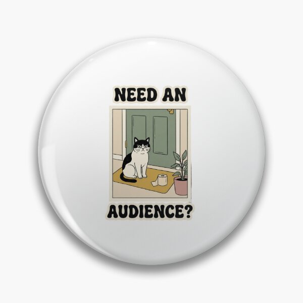 Item preview, Need an Audience Retro Bathroom Cat designed and sold by GoofyShopp.
