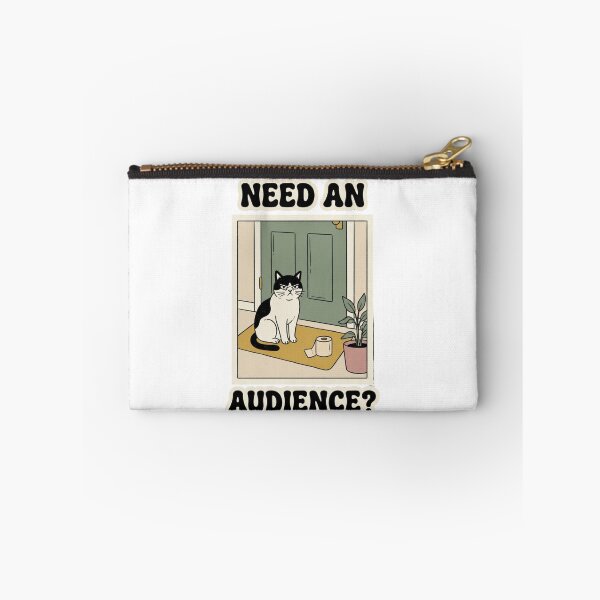 Item preview, Need an Audience Retro Bathroom Cat designed and sold by GoofyShopp.