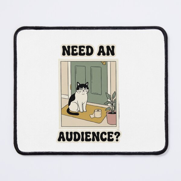 Item preview, Need an Audience Retro Bathroom Cat designed and sold by GoofyShopp.
