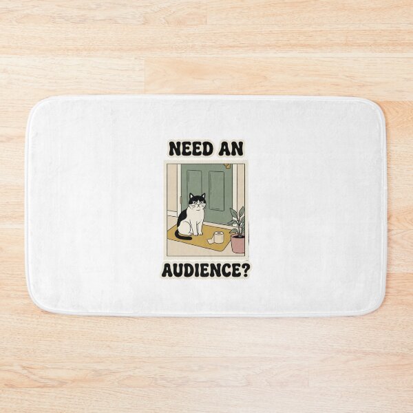 Item preview, Need an Audience Retro Bathroom Cat designed and sold by GoofyShopp.