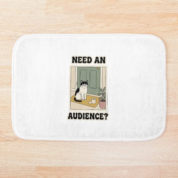 Item preview, Need an Audience Retro Bathroom Cat designed and sold by GoofyShopp.