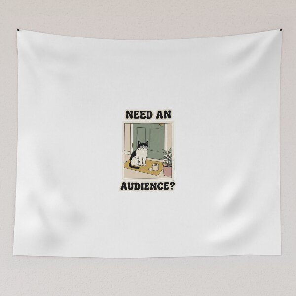 Item preview, Need an Audience Retro Bathroom Cat designed and sold by GoofyShopp.