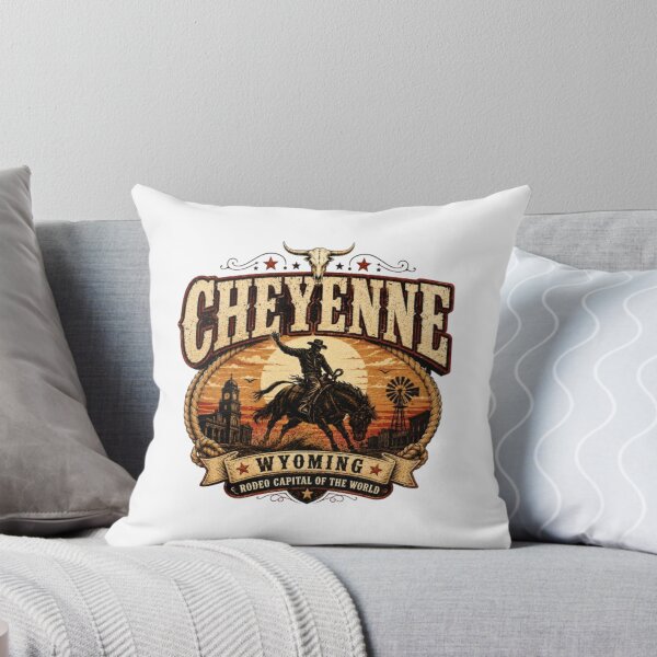 Artikelvorschau, Cheyenne Wyoming Vintage Rodeo Western Cowboy Grafik entworfen und verkauft von TechneCo.