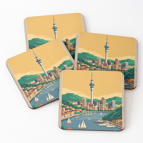 Item preview, Auckland New Zealand Vintage Travel Poster designed and sold by Bomax121.