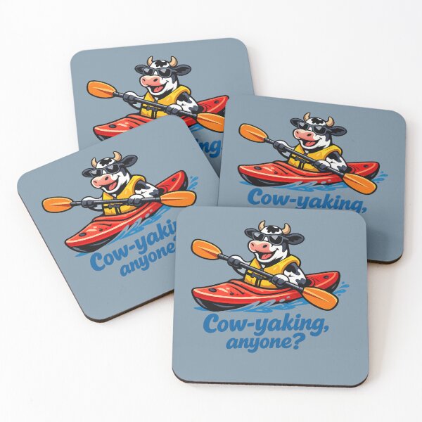 Item preview, Cow-yaking Funny Kayak Cow Pun designed and sold by BROHLine Studio.