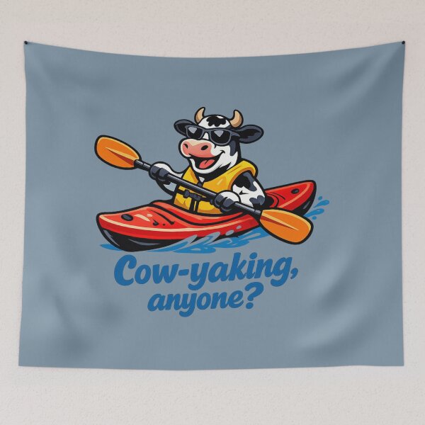 Item preview, Cow-yaking Funny Kayak Cow Pun designed and sold by BROHLine Studio.