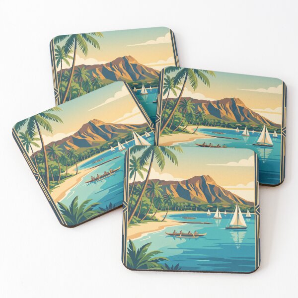 Item preview, Honolulu Hawaii Vintage Travel Poster designed and sold by Bomax121.
