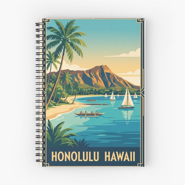 Item preview, Honolulu Hawaii Vintage Travel Poster designed and sold by Bomax121.