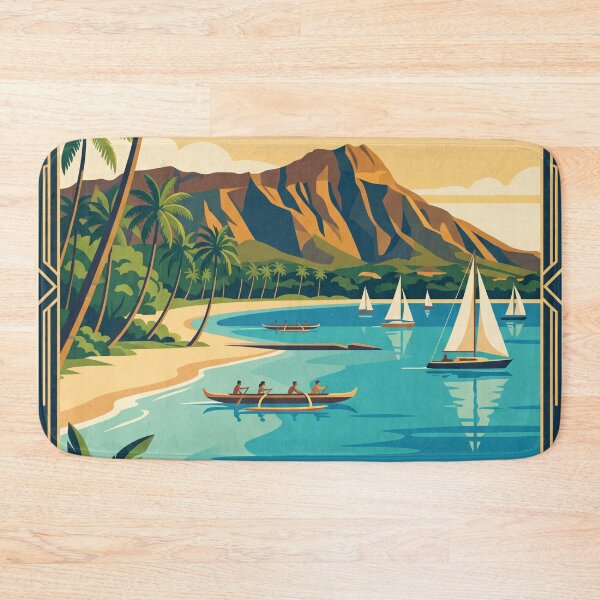 Item preview, Honolulu Hawaii Vintage Travel Poster designed and sold by Bomax121.