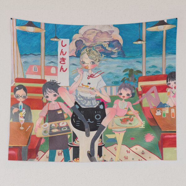 Item preview, Seashore with nyanrobo designed and sold by handadi56.