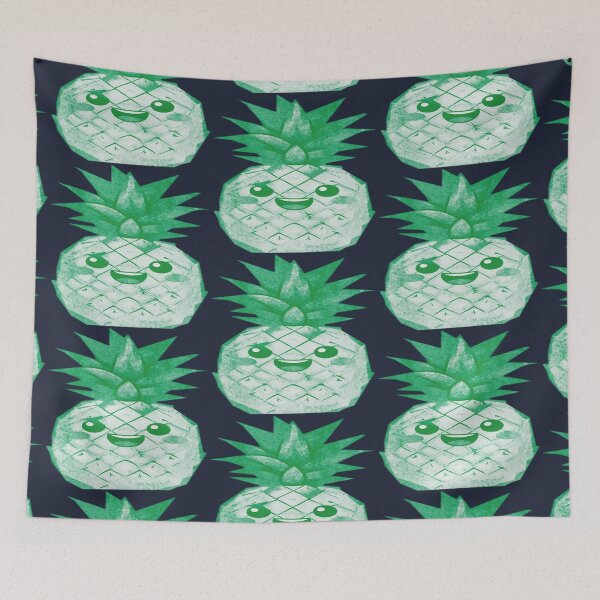 Item preview, Cute Kawaii Smiling Pineapple designed and sold by kinpirks.