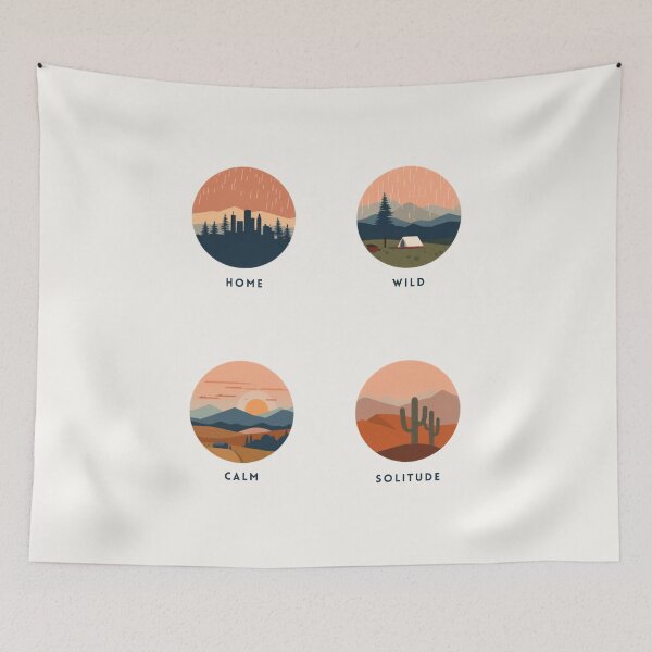 Item preview, Home, Wild, Calm, Solitude – Minimalist Landscape Moods Poster designed and sold by NeededTees.