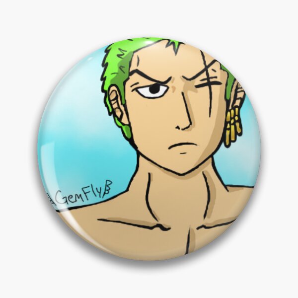 Item preview, Green Haired Anime Swordsman Portrait designed and sold by GemFlyCreative.