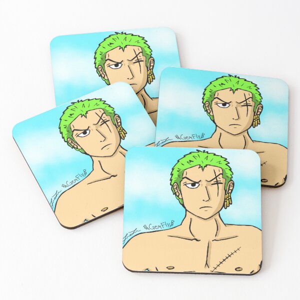Item preview, Green Haired Anime Swordsman Portrait designed and sold by GemFlyCreative.