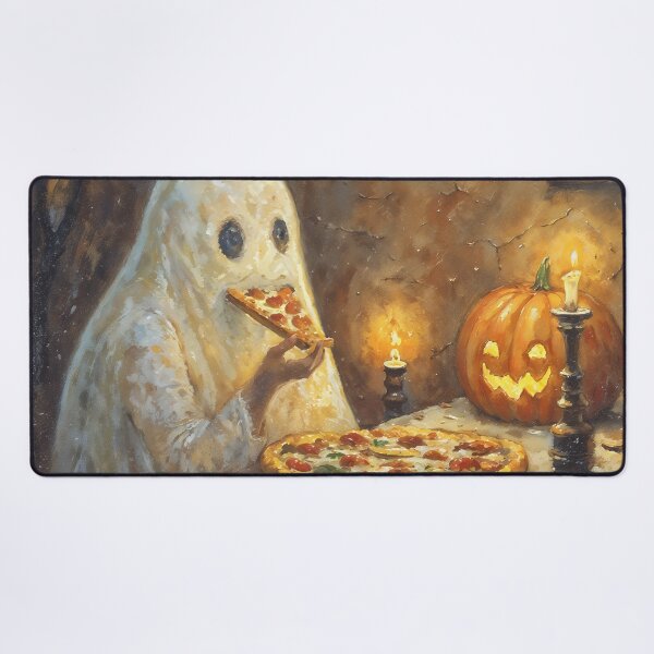 Item preview, Ghost Eating Pizza Halloween Spooky Gothic Food Aesthetic designed and sold by DarkHolyQueen.