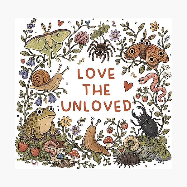 Item preview, Bug Lover Shirt Weird Animal Shirt Cute Insect Tee Bugs T shirt Cottagecore Nature Tee Retro Entomology Gift Love the Unloved  designed and sold by LessIsLoud.