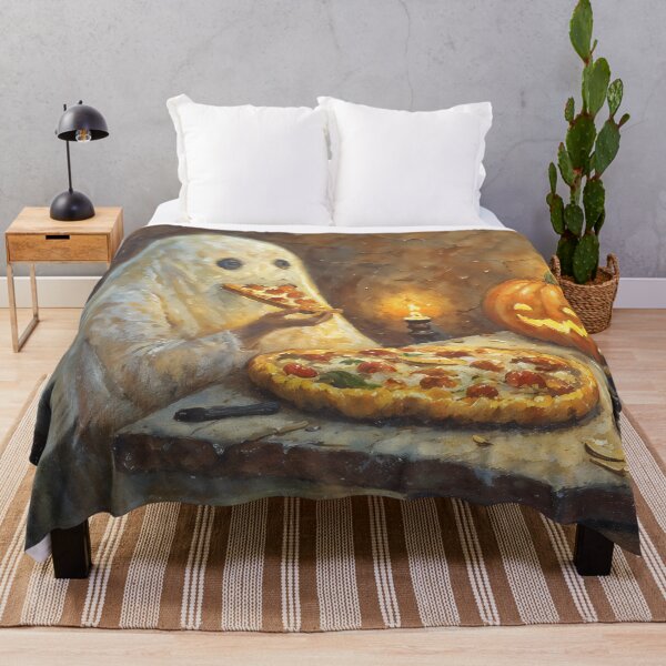 Item preview, Ghost Eating Pizza Halloween Spooky Gothic Food Aesthetic designed and sold by DarkHolyQueen.