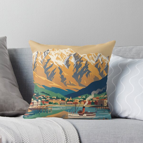 Item preview, Queenstown New Zealand Vintage Travel Poster designed and sold by Bomax121.