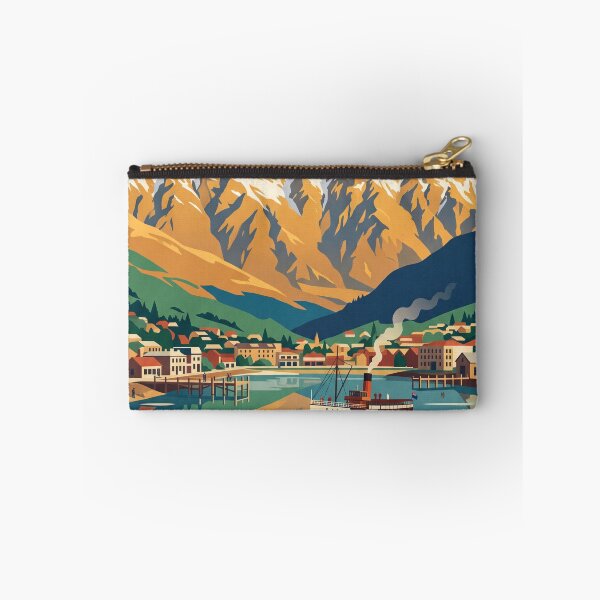 Item preview, Queenstown New Zealand Vintage Travel Poster designed and sold by Bomax121.