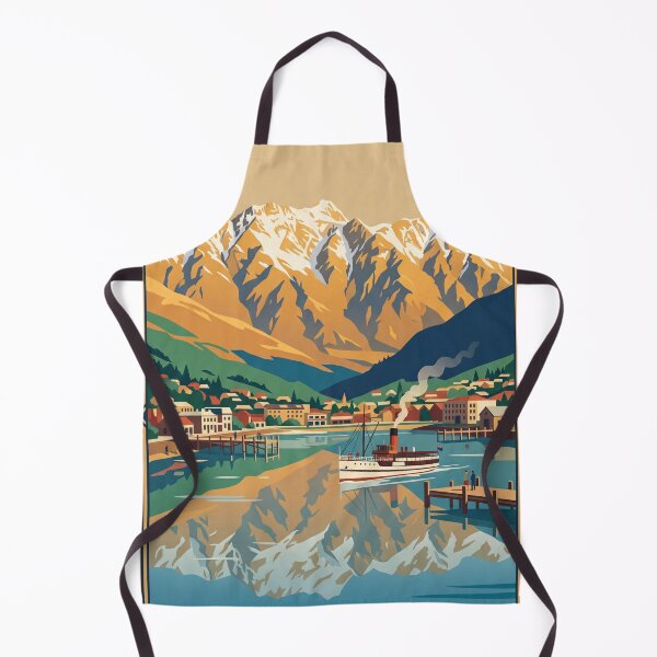 Item preview, Queenstown New Zealand Vintage Travel Poster designed and sold by Bomax121.