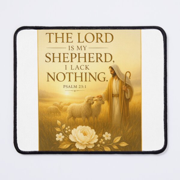 Item preview, The Lord Is My Shepherd, I Shall Not Want– Psalm 23:1  Christian Wall Art | Good Shepherd Bible Verse | Faith Gift designed and sold by KINGDOM GOLD STUDIO.