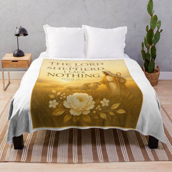 Item preview, The Lord Is My Shepherd, I Shall Not Want– Psalm 23:1 Christian Wall Art | Good Shepherd Bible Verse | Faith Gift designed and sold by KINGDOM GOLD STUDIO.