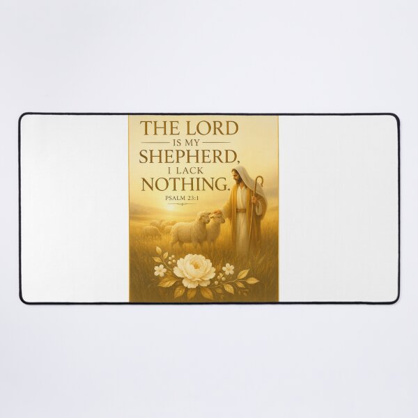 Item preview, The Lord Is My Shepherd, I Shall Not Want– Psalm 23:1  Christian Wall Art | Good Shepherd Bible Verse | Faith Gift designed and sold by KINGDOM GOLD STUDIO.