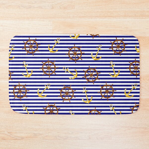 Item preview, Blue and white striped nautical pattern designed and sold by GraffiTimi.