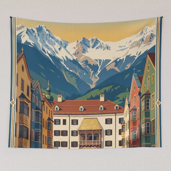 Item preview, Innsbruck Austria Vintage Travel Poster designed and sold by Bomax121.