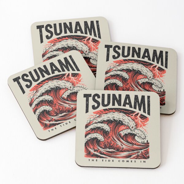 Item preview, Tsunami – The Tide Comes In Vintage Wave T-Shirt designed and sold by velorea.