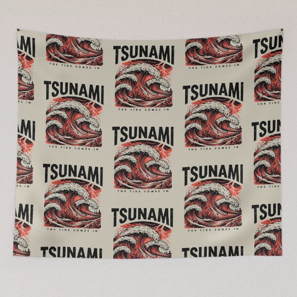 Item preview, Tsunami – The Tide Comes In Vintage Wave T-Shirt designed and sold by velorea.