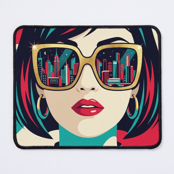 Item preview, Retro Glamour Woman With Urban City Skyline Reflection designed and sold by Pride Emblem Prints.