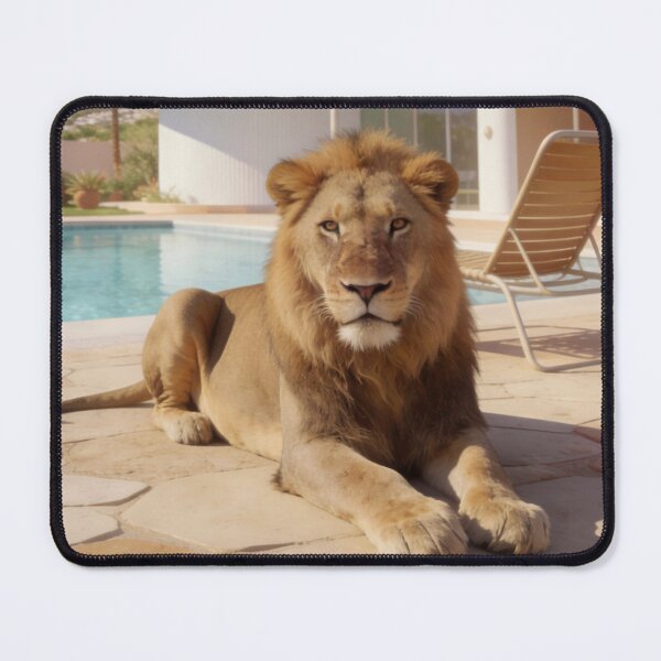 Item preview, Lion Poolside Photography Luxury Vacation Style Summer Resort Design Wildlife Photography Travel Inspired Home Decor designed and sold by Kzara Visual.