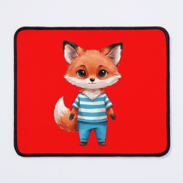 Item preview, fox wearing horizontally striped bright blue crew neck shirt and solid blue pants designed and sold by 123ks.