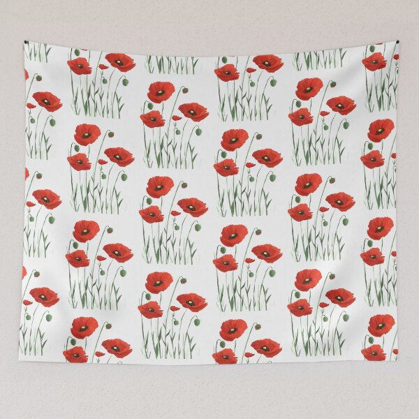 Item preview, Red Poppy Flowers designed and sold by xiao xuans.