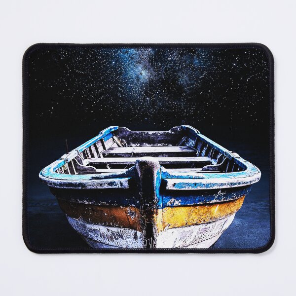 Item preview, Lonely Boat Beneath the Milky Way Night Sky designed and sold by Exodoi.