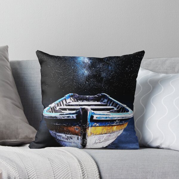 Item preview, Lonely Boat Beneath the Milky Way Night Sky designed and sold by Exodoi.